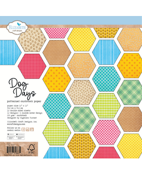 Elizabeth Craft Designs Dog Days 12x12 inch Patterned Cardstock Paper (C040)