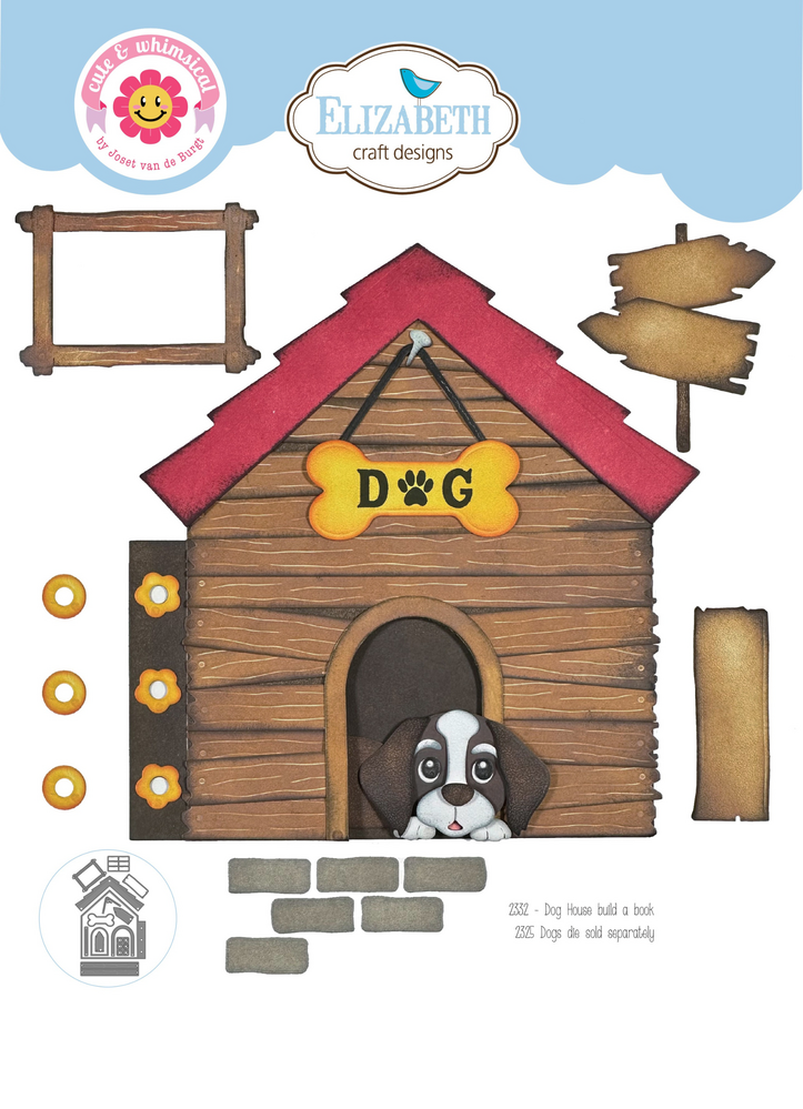 Elizabeth Craft Designs Dog Days Dies Dog House Build a Book (2332)