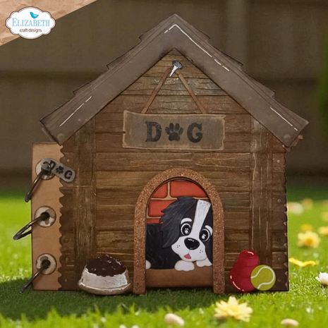 Elizabeth Craft Designs Dog Days Dies Dog House Build a Book (2332)