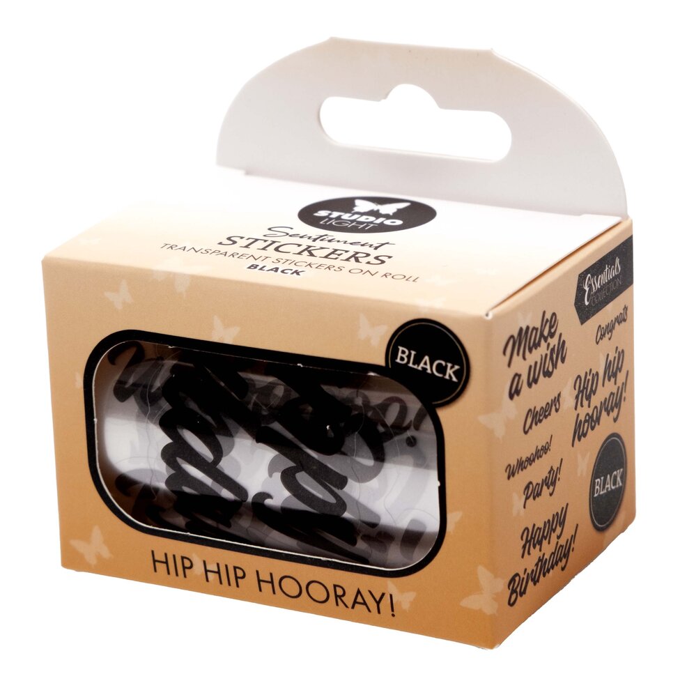 Studio Light Hip Hip Hooray Black Transparent Stickers on Roll (SL-ES-STIC57)