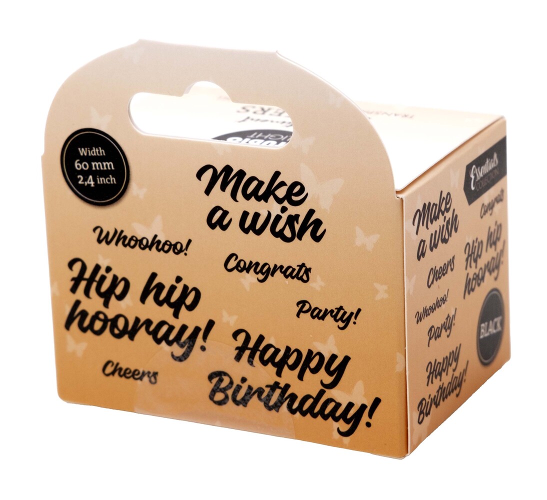 Studio Light Hip Hip Hooray Black Transparent Stickers on Roll (SL-ES-STIC57)