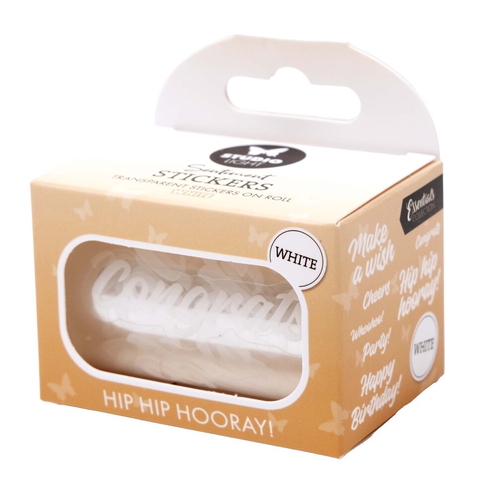 Studio Light Hip Hip Hooray White Transparent Stickers on Roll (SL-ES-STIC63)