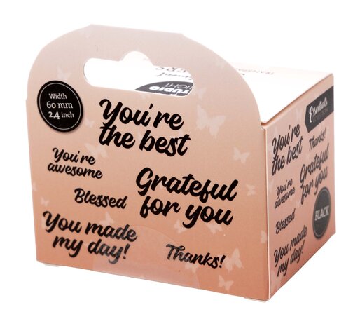 Studio Light Thanks! Black Transparent Stickers on Roll (SL-ES-STIC58)