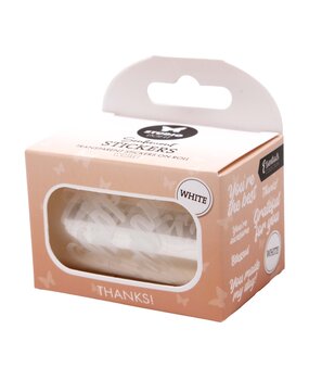 Studio Light Thanks! White Transparent Stickers on Roll (SL-ES-STIC64)