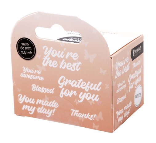 Studio Light Thanks! White Transparent Stickers on Roll (SL-ES-STIC64)