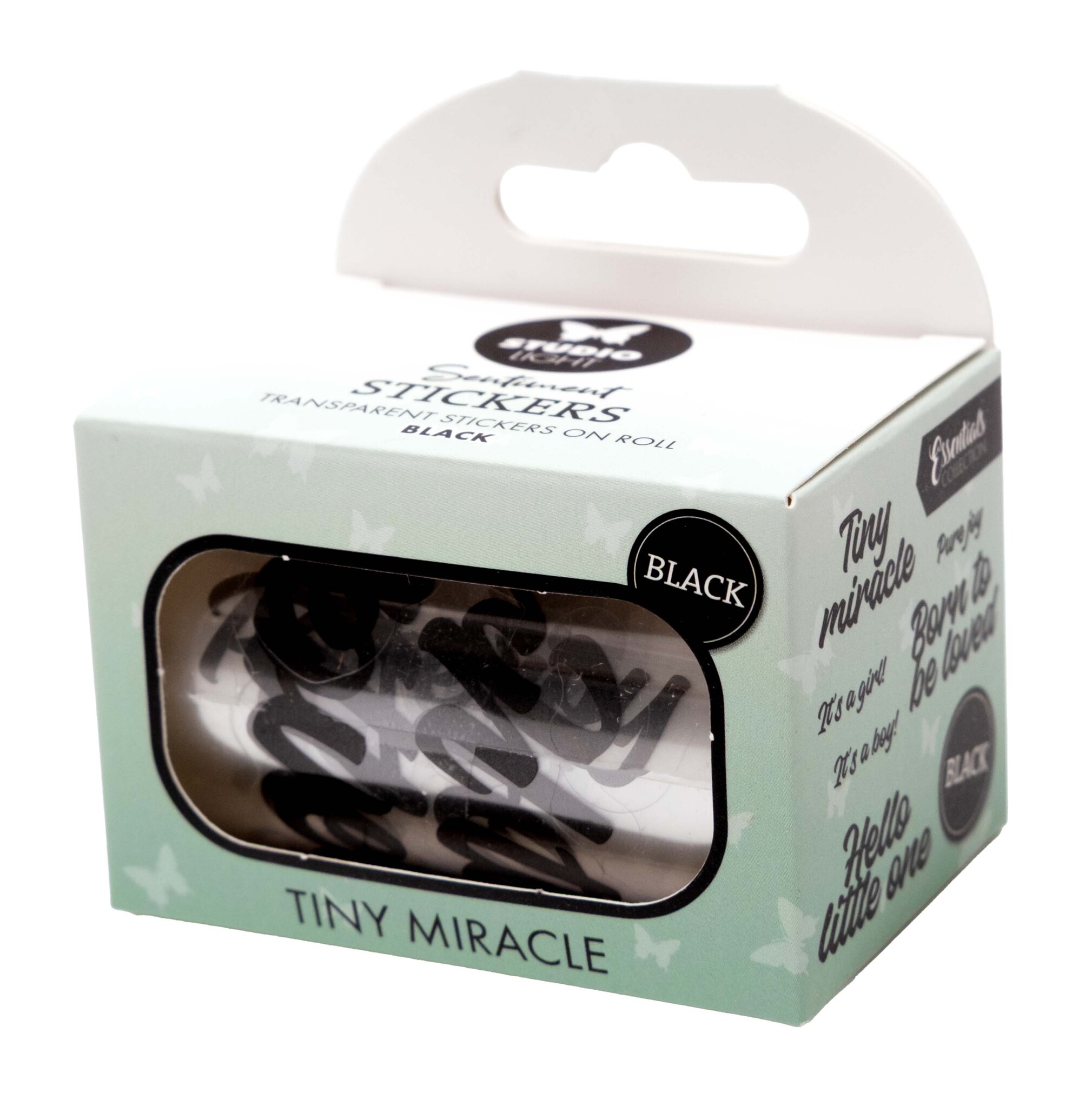 Tiny Miracle Black Transparent Stickers on Roll (SL-ES-STIC62 ...