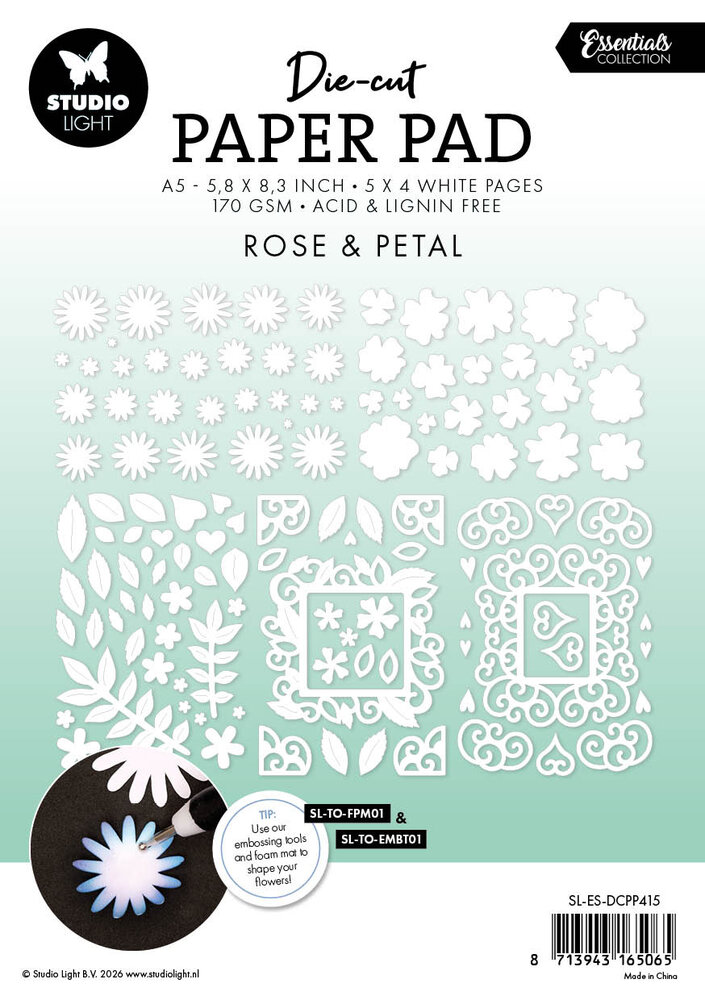 Studio Light Rose & Petal Die-cut Designer Paper Pad (SL-ES-DCPP415)