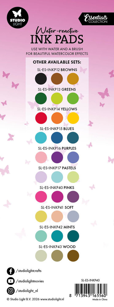 Studio Light Water-Reactive Ink Pads Pinks (SL-ES-INKP40)