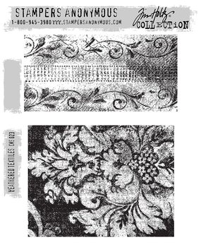 Stampers Anonymous Weathered Textiles Tim Holtz Cling Stamps (CMS023)
