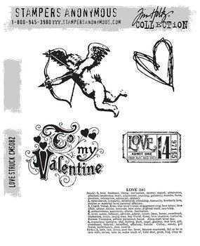 Stampers Anonymous Love Struck Tim Holtz Cling Stamps (CMS082)
