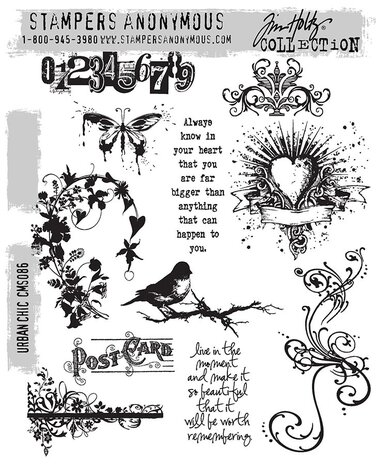 Stampers Anonymous Urban Chic Tim Holtz Cling Stamps (CMS086) Stampers Anonymous Urban Chic Tim Holtz Cling Stamps (CMS086)