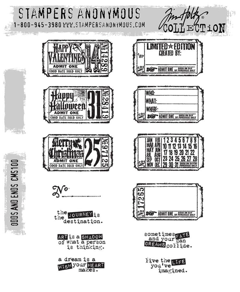 Stampers Anonymous Odds And Ends Tim Holtz Cling Stamps (CMS100) Stampers Anonymous Odds And Ends Tim Holtz Cling Stamps (CMS100)