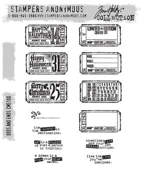 Stampers Anonymous Odds And Ends Tim Holtz Cling Stamps (CMS100)