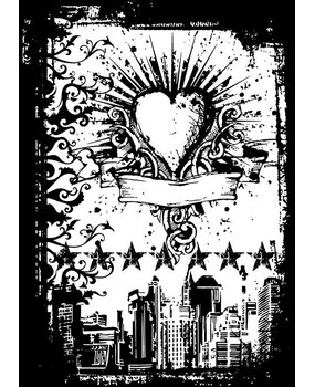 Stampers Anonymous Urban Tattoo Tim Holtz Components Cling Mount Collage Stamp (COM036)