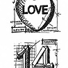 Stampers Anonymous Valentine Mini Tim Holtz Blueprint Strip Stamps (THMB004)