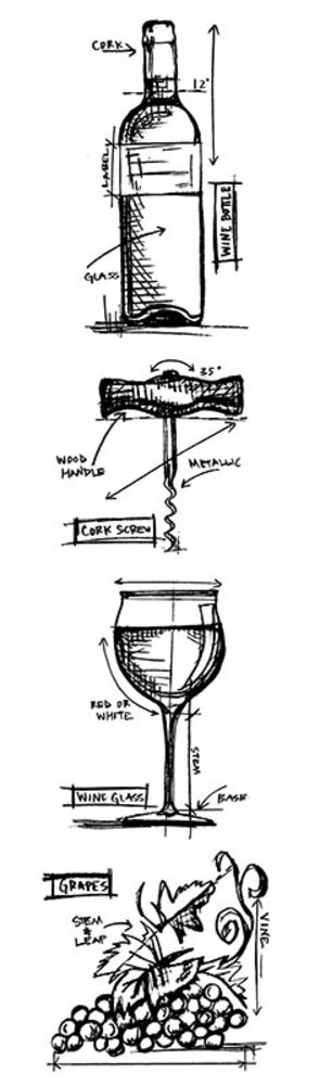 Stampers Anonymous Wine Mini Tim Holtz Blueprint Strip Stamps (THMB028)