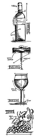 Stampers Anonymous Wine Mini Tim Holtz Blueprint Strip Stamps (THMB028)