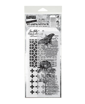 Stampers Anonymous Mixed Media #60 Tim Holtz Stamps/Stencil (THMM160)