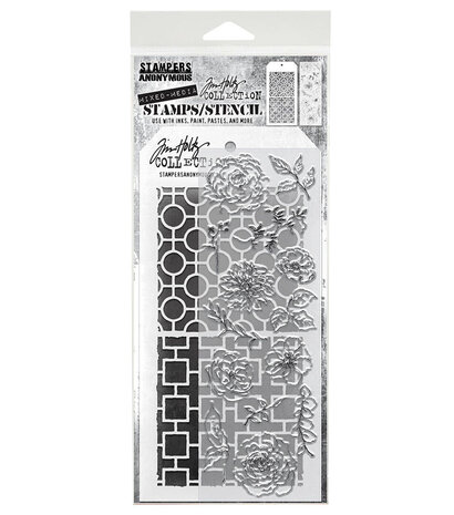 Stampers Anonymous Mixed Media #61 Tim Holtz Stamps/Stencil (THMM161)