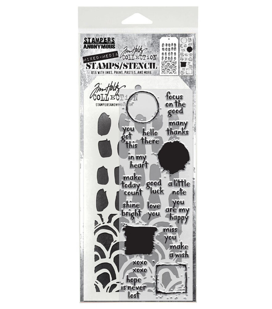 Stampers Anonymous Note Quotes Tim Holtz Stamps/Stencil (THMM184)