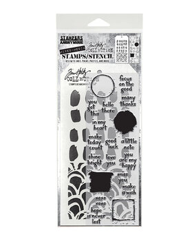 Stampers Anonymous Note Quotes Tim Holtz Stamps/Stencil (THMM184)