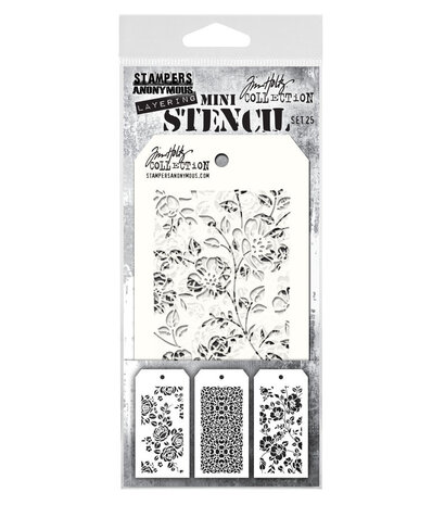 Stampers Anonymous Set #25 Tim Holtz Layering Mini Stencil (3pcs) (THMST025)