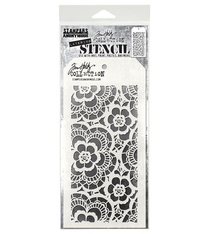 Stampers Anonymous Lace Tim Holtz Layering Stencil (THS034)