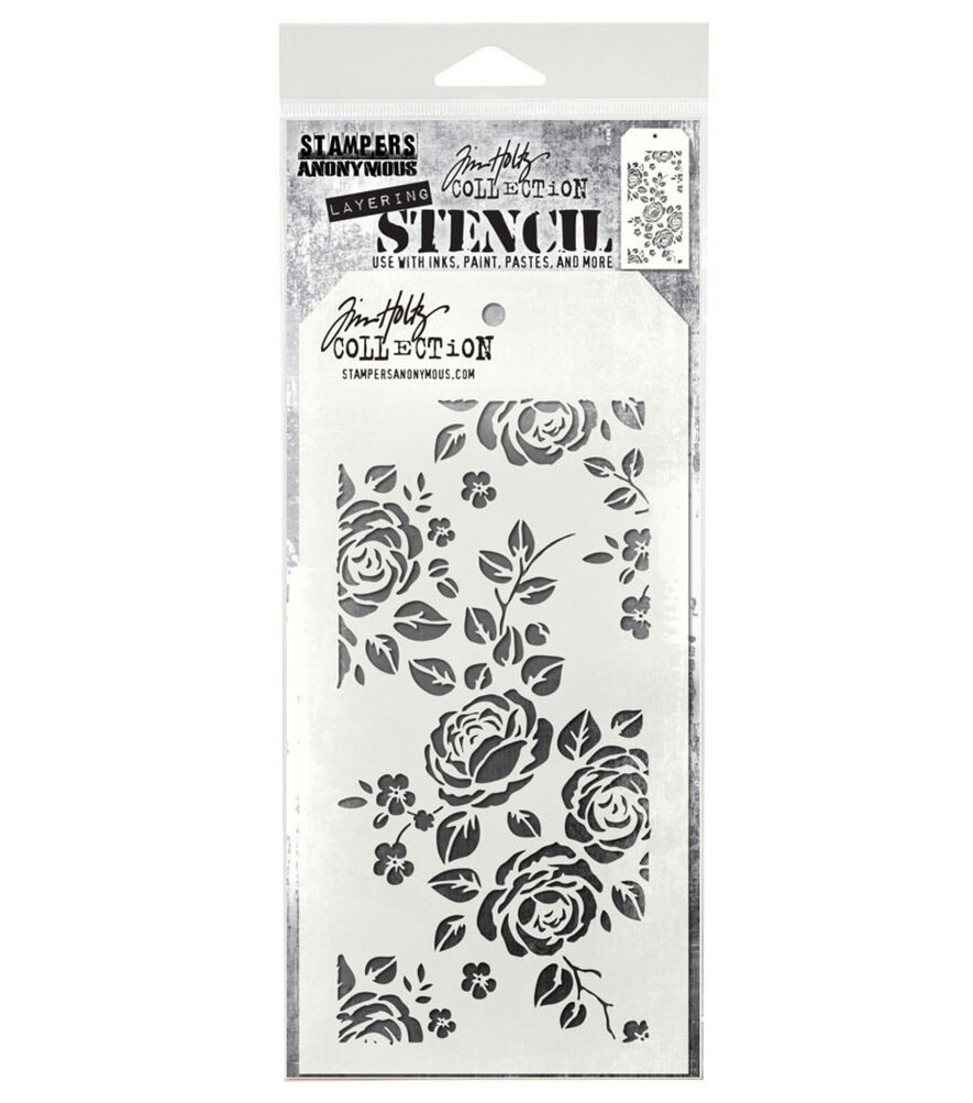 Stampers Anonymous Roses Tim Holtz Layering Stencil (THS075)