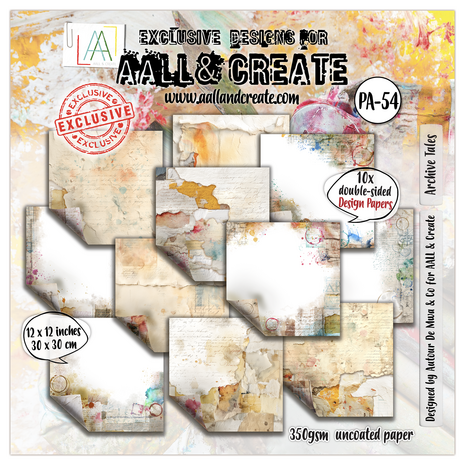 Aall and Create Design Paper 12x12 Inch Archive Tales (AALL-PA-54)