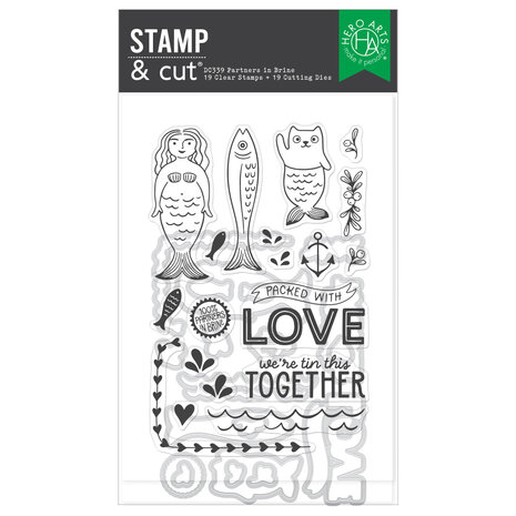 Hero Arts Packed With Love Stamp & Cut Set Partners In Brine (DC339)