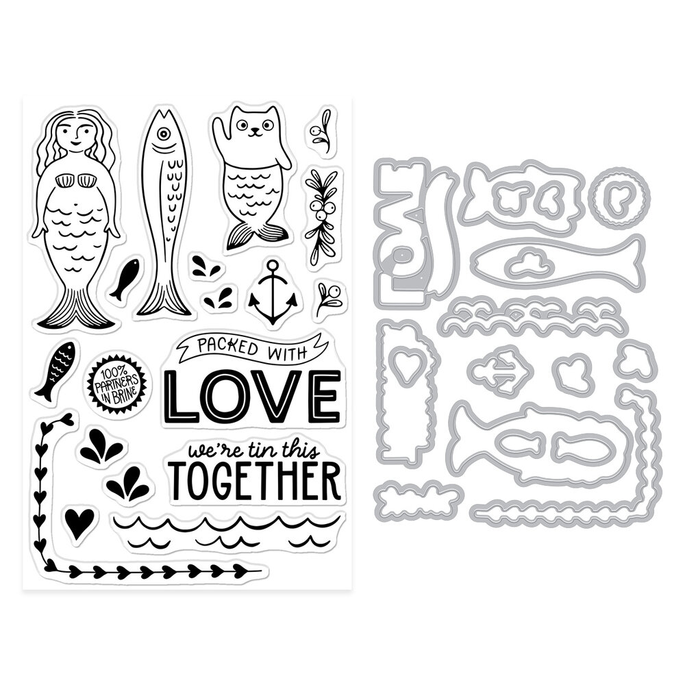 Hero Arts Packed With Love Stamp & Cut Set Partners In Brine (DC339)