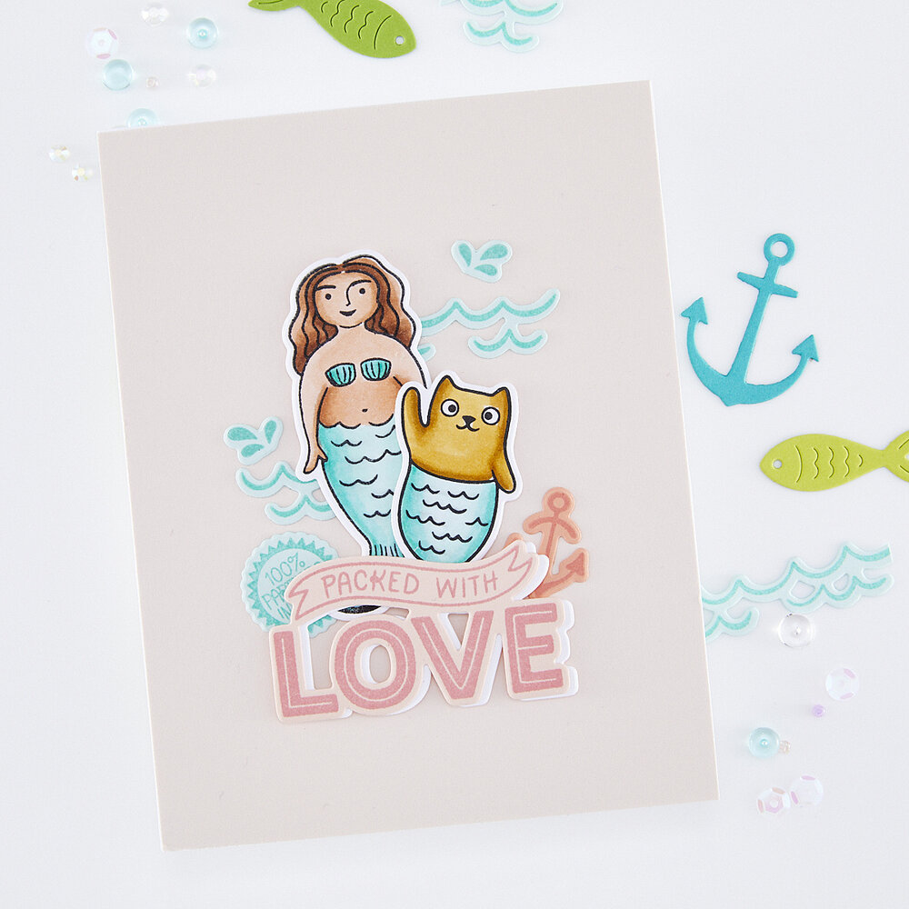 Hero Arts Packed With Love Stamp & Cut Set Partners In Brine (DC339)