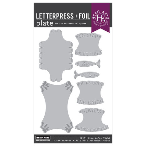 Hero Arts Packed With Love Letterpress + Foil Registration Set Glad We're Tight (HP131)