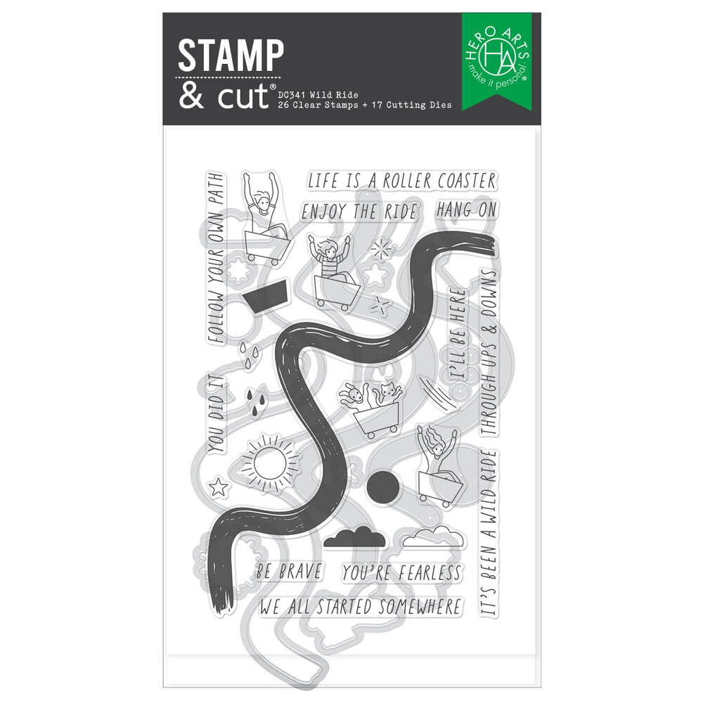 Hero Arts What A Ride Stamp & Cut Set Wild Ride (DC341)