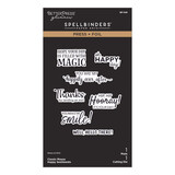 Spellbinders Classic Mouse Love Press + Foil Plate & Die Set Happy Sentiments (BP-348)