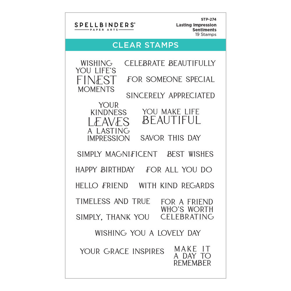 Spellbinders Regal Reflections Clear Stamp Set Lasting Impressions (STP-274)