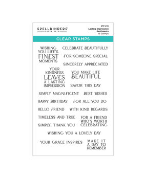 Spellbinders Regal Reflections Clear Stamp Set Lasting Impressions (STP-274)