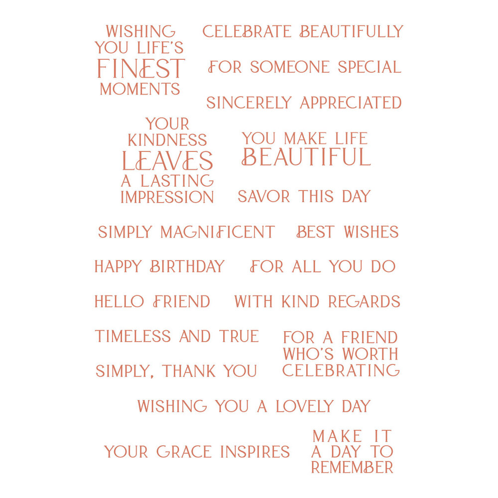 Spellbinders Regal Reflections Clear Stamp Set Lasting Impressions (STP-274)