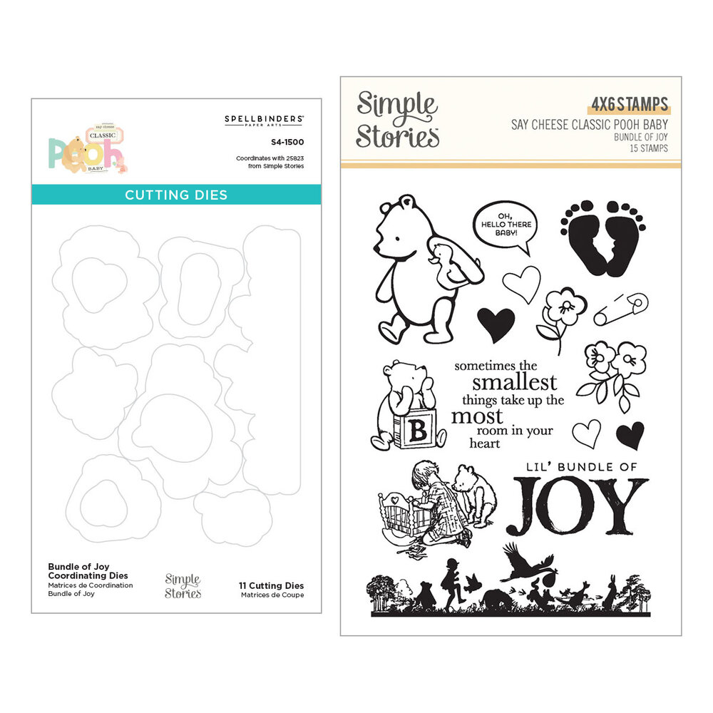Spellbinders Say Cheese Classic Pooh Baby Stamp & Die Bundle Bundle of Joy (BD-1012)