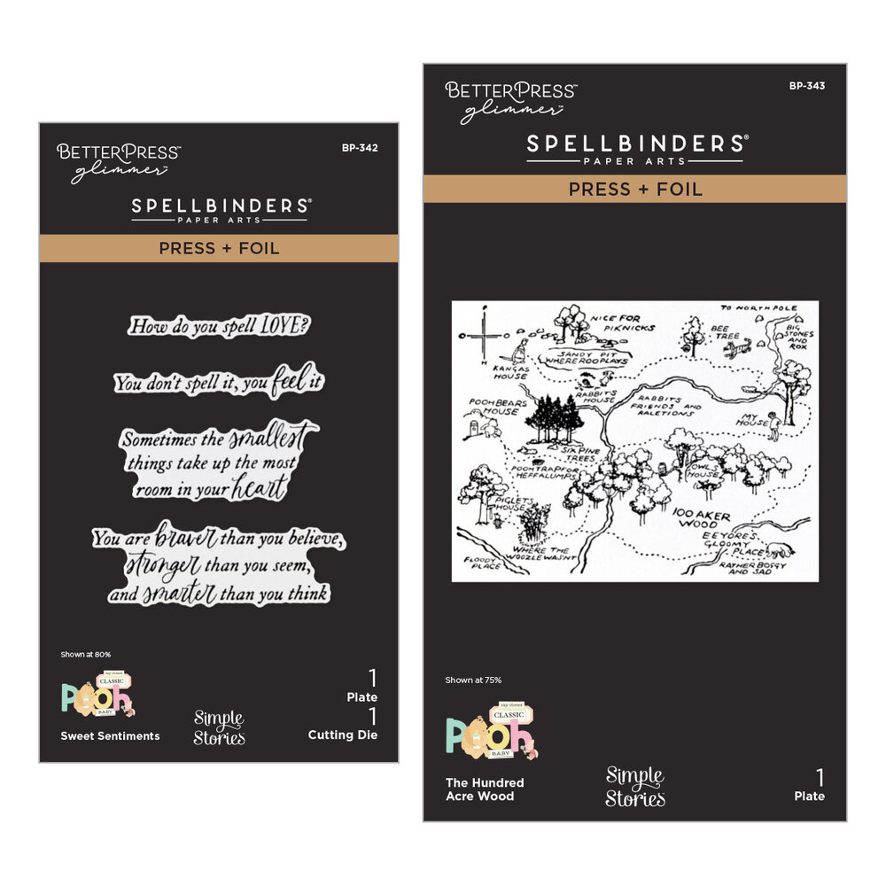 Spellbinders Say Cheese Classic Pooh Baby Press + Foil Plate & Die Bundle (BD-1030)