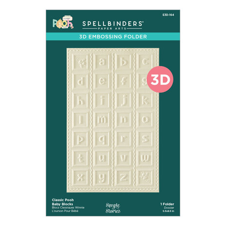 Spellbinders Say Cheese Classic Pooh Baby 3D Embossing Folder Classic Pooh Baby Blocks (E3D-164)