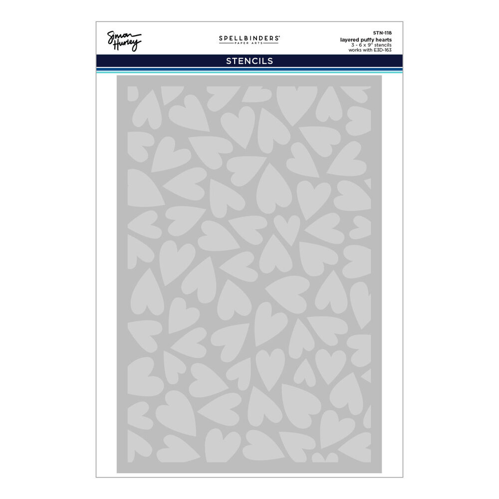 Spellbinders Sending Hugs 3D Folder and Stencil Bundle Puffy Hearts (BD-1018)