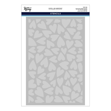 Spellbinders Sending Hugs 3D Folder and Stencil Bundle Puffy Hearts (BD-1018)