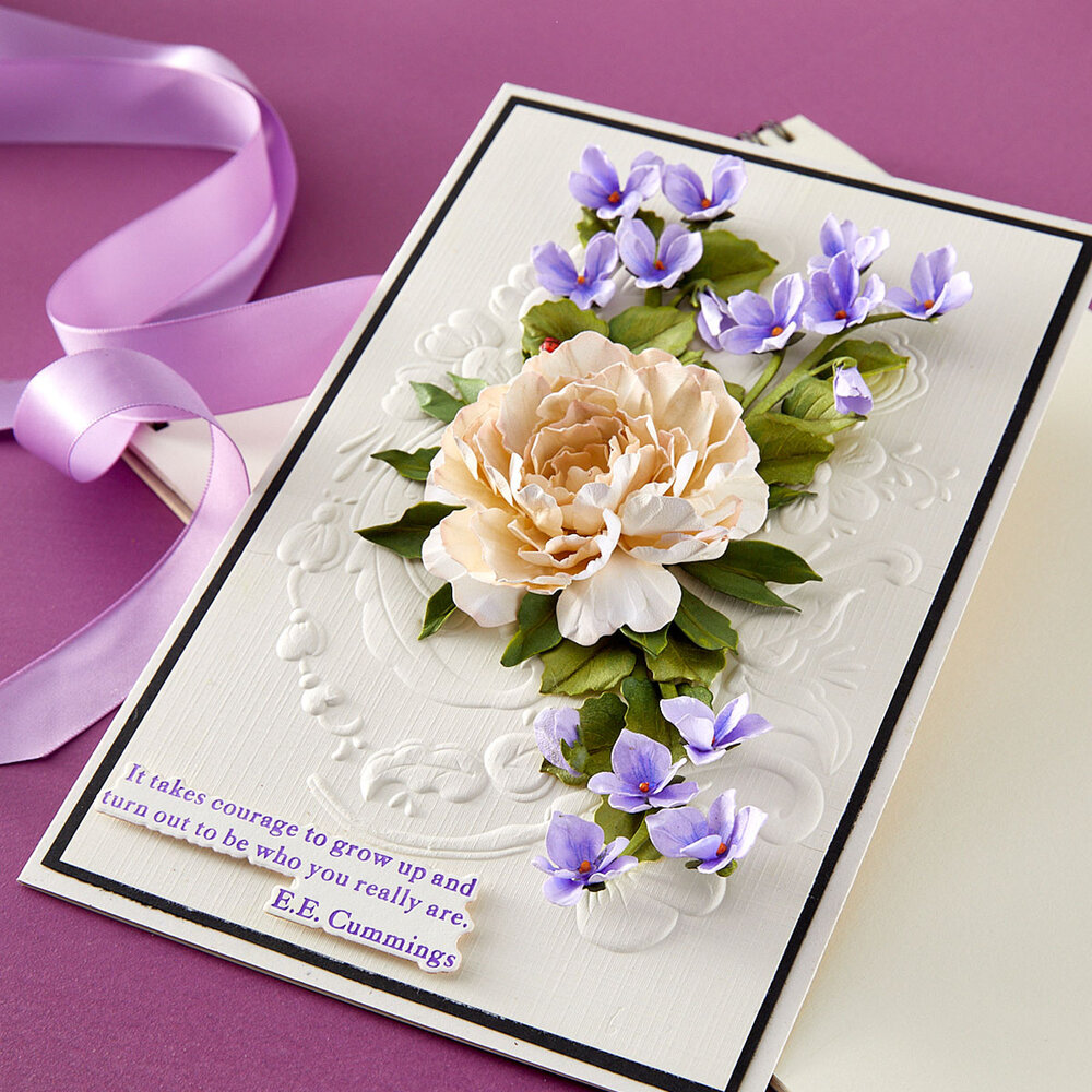 Spellbinders The Poet's Garden Etched Dies Wild Violet and Ladybugs (S3-569)