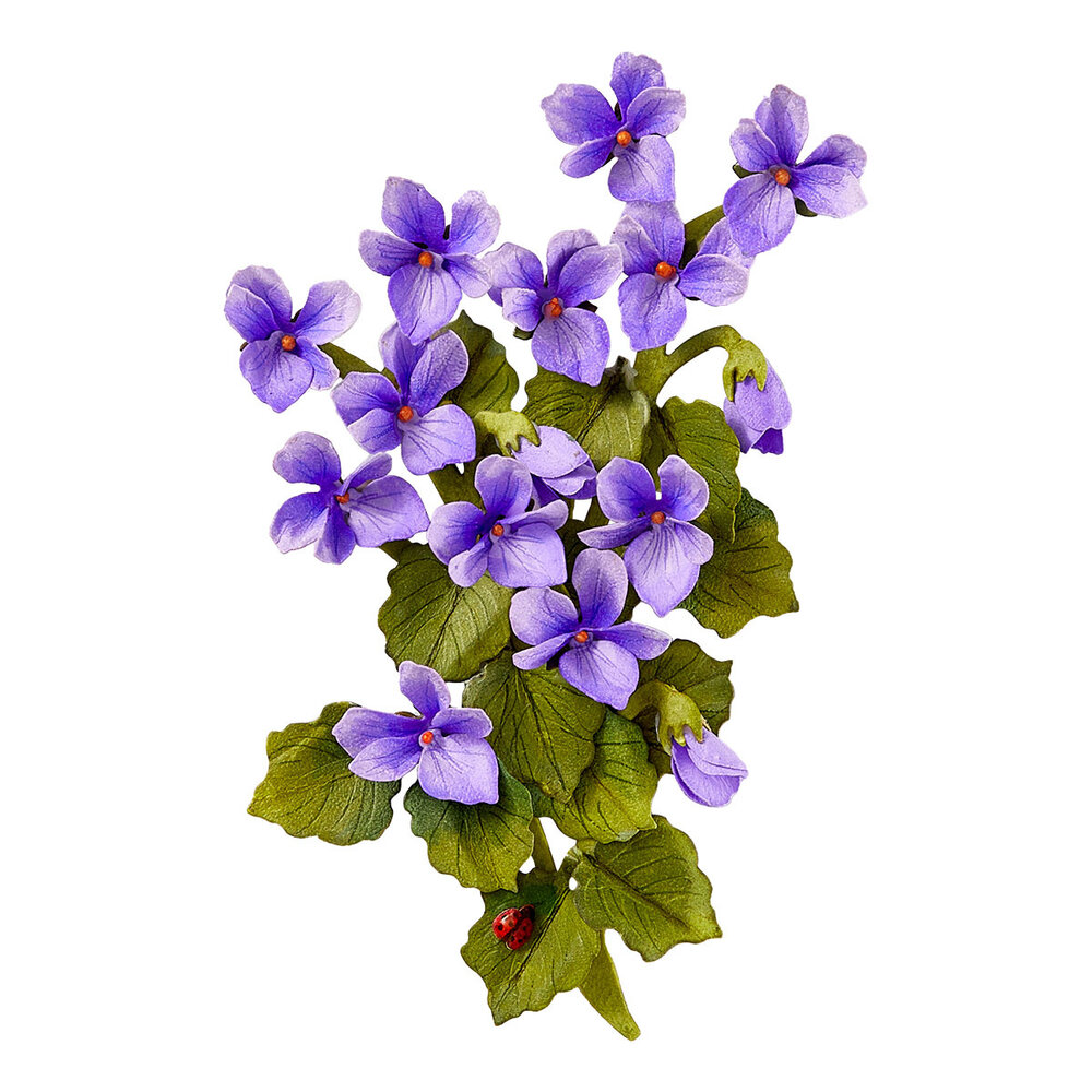 Spellbinders The Poet's Garden Etched Dies Wild Violet and Ladybugs (S3-569)