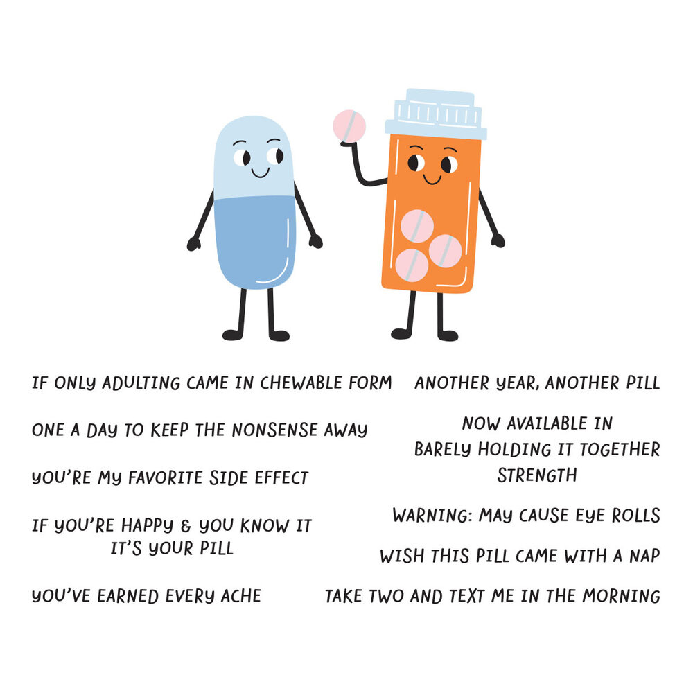 Spellbinders This Is Life Clear Stamp & Die Set Favorite Side Effect (SDS-219)