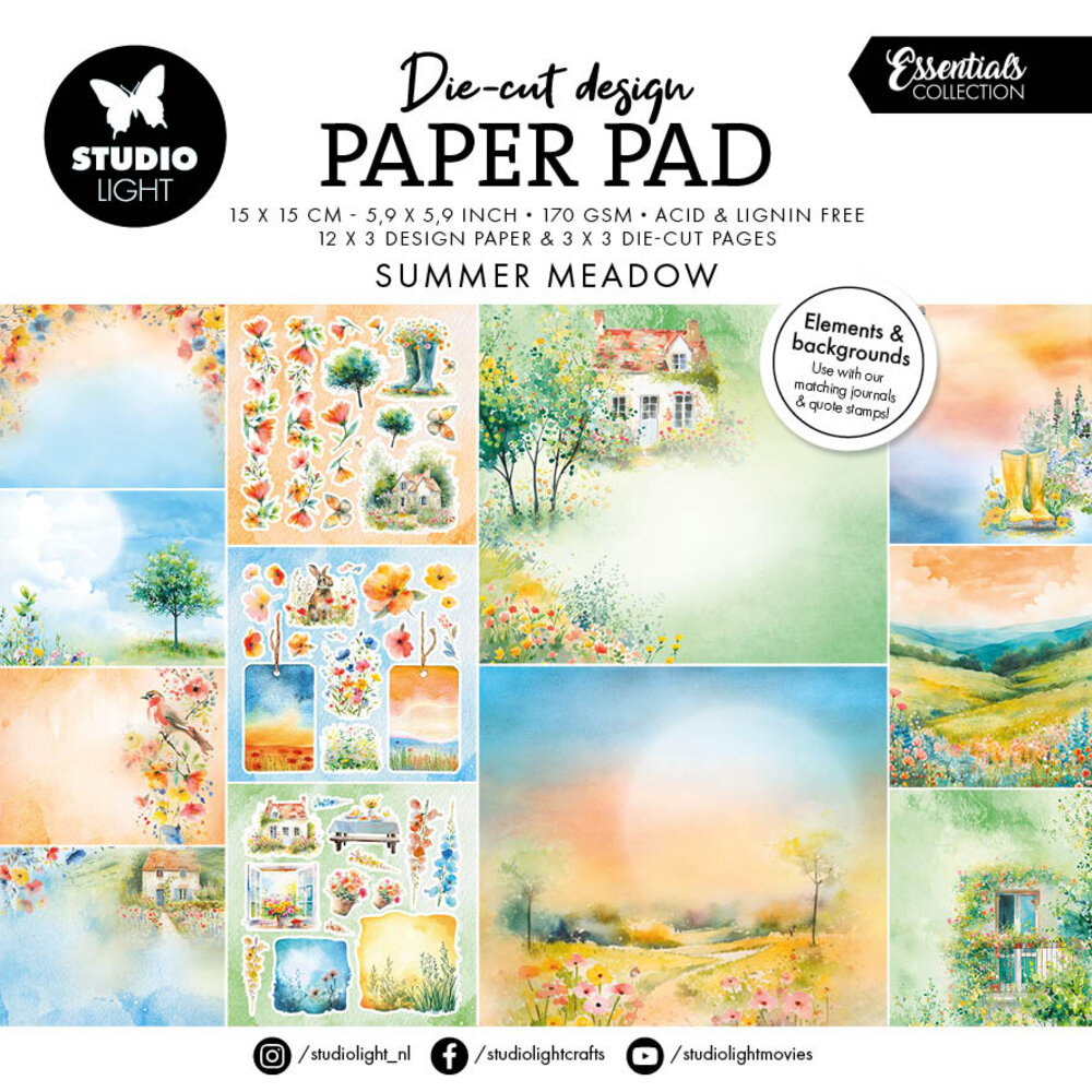 Studio Light Summer Meadow Die-cut Designer Paper Pad (SL-ES-DCPP426)