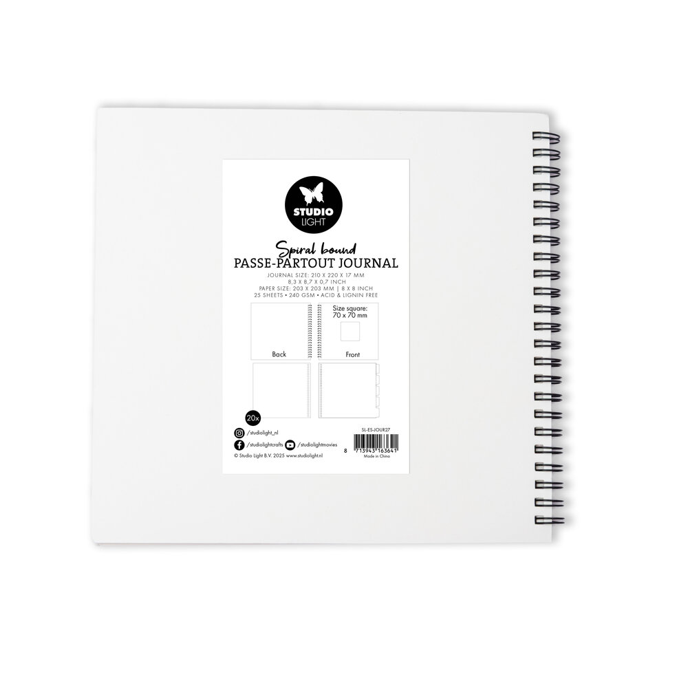 Studio Light Spiral Bound Passe-Partout Journal 8x8 Inch Beige (SL-ES-JOUR27) Studio Light Spiral Bound Passe-Partout Journal 8x8 Inch Beige (SL-ES-JOUR27)
