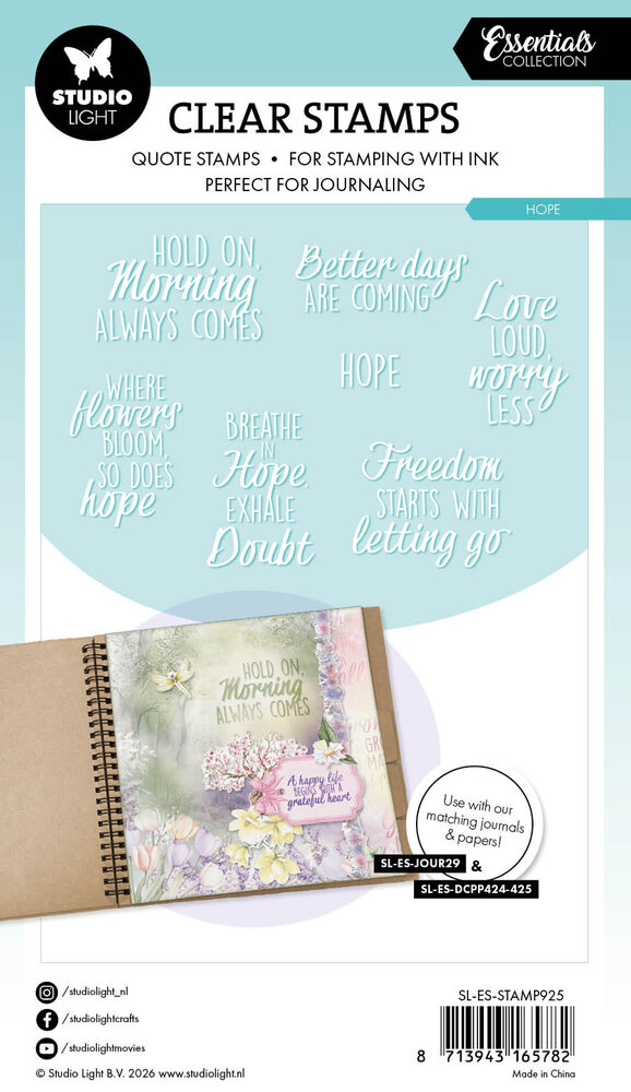 Studio Light Quotes Hope Essentials Clear Stamps (SL-ES-STAMP925) Studio Light Quotes Hope Essentials Clear Stamps (SL-ES-STAMP925)