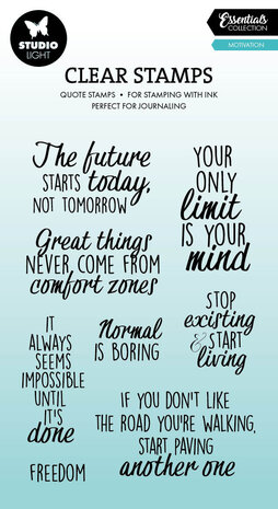 Studio Light Quotes Motivation Essentials Clear Stamps (SL-ES-STAMP928)